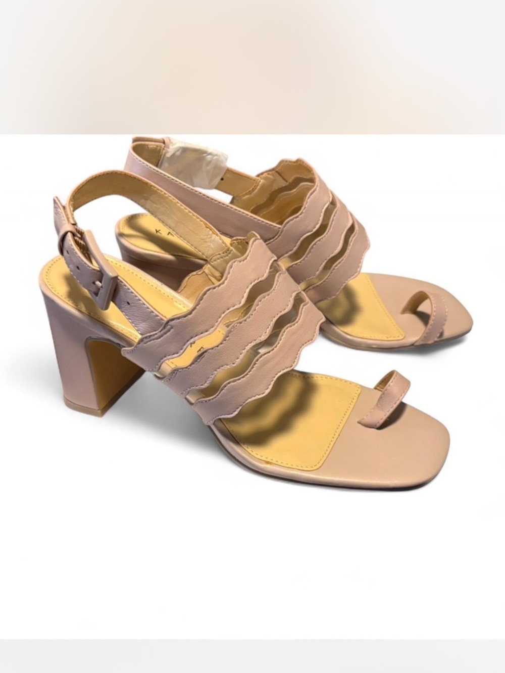 Katy Perry Women’s Scalloped Strap High Heel Sandals - Blush